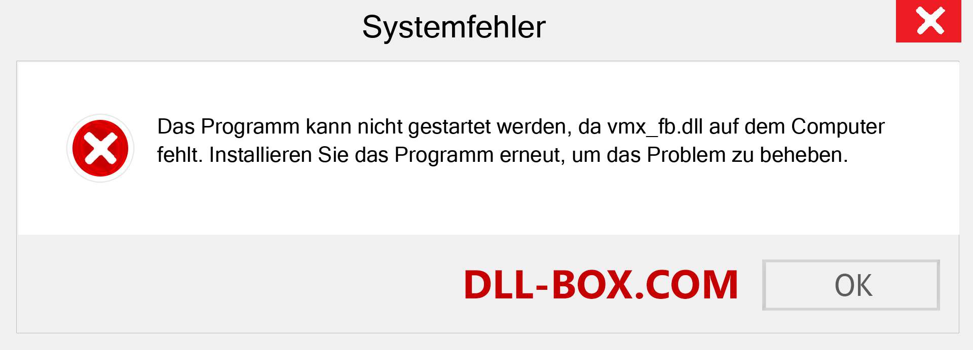 vmx_fb.dll-Datei fehlt?. Download für Windows 7, 8, 10 - Fix vmx_fb dll Missing Error unter Windows, Fotos, Bildern